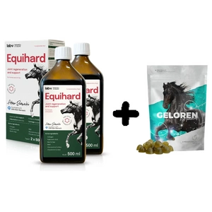 Lab-v Equihard – Komplexe Formel für gesunde Gelenke bei Pferden und Ponys 2x500 ml + GELOREN HA Gelenkunterstützungsgel für Pferde 450G