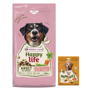 VERSELE-LAGA Happy Life Adult mit Lamm 12,5kg - Großes Hundefutter für Erwachsene mit Lamm + Snack 150g GRATIS!