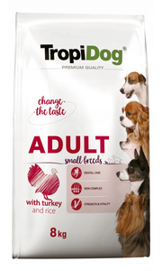 TROPIDOG Premium Adult Small Breeds mit Pute und Reis 2x8kg