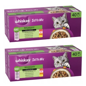 WHISKAS TASTY MIX Nassfutter für Katzen Chefkoch-Auswahl in Soße 80x85g