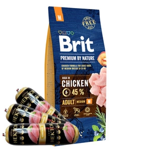BRIT Premium By Nature Adult M 15kg + Hektor mit Geflügel 3x900g
