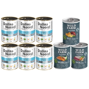 DOLINA NOTECI Premium reich an Lamm 6x400g + Wild Farm Superfood MIX 3x400g