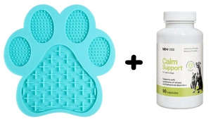 Leck Pfötchenschale Anti-Stress, beruhigend + LAB-V Calm Support 90 Kapseln