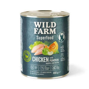 WILD FARM Superfood Huhn (Huhn mit Kürbis, Apfel und Kräutern) 800g getreidefreies Hundefutter