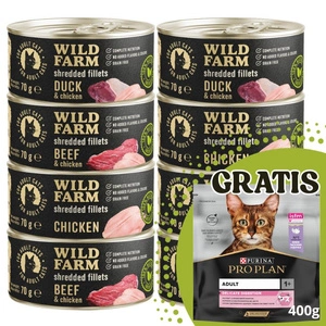 WILD FARM Fillets MIX 8x70g - getreidefreies Katzennassfutter in Brühe