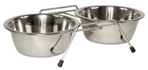 KERBL Doppelständer mit Hundenäpfen 2 x 450 ml