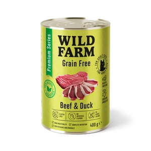 WILD FARM Premium getreidefreies Rind und Ente 400g - getreidefreies Katzenfutter