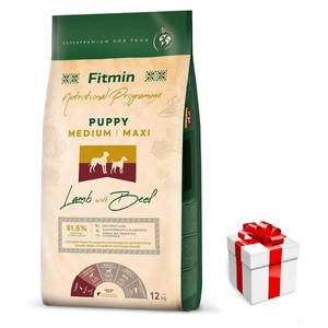 FITMIN Medium Maxi Puppy Lamb&Beef 12kg + Überraschung für den Hund