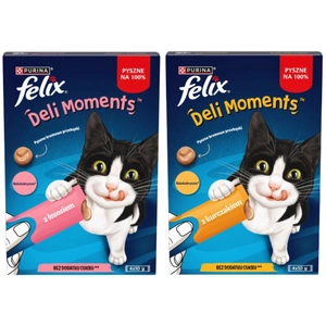 Felix Deli Moments Cremige Katzensnacks mit Lach/Huhn 2x(4x10g)