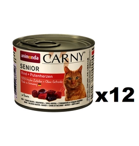 Animonda Cat Carny Senior Rind und Pu­ten­her­zen 12x200g