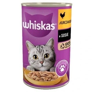 WHISKAS Nasses Katzenfutter für Erwachsene mit Hühnchen in Sauce 6x400g