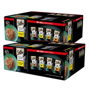 SHEBA Sachets 160x85g Delicacy Geflügelgeschmack - Katzennassfutter in Gelee, mit Ente, mit Huhn, mit Geflügel, mit Pute