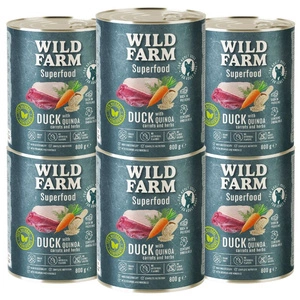 WILD FARM Superfood Duck (Ente mit Quinoa, Karotten und Kräutern) 6x800g getreidefreies Hundefutter