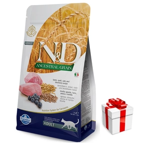 Farmina N&D Ancestral Grain feline LAMB & BLUEBERRY ADULT 5kg + Überraschung für die Katze