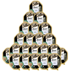 SHEBA Sauce Collection Schale 22x85 g – Alleinfuttermittel für ausgewachsene Katzen, Stücke mit Kalbfleisch, in Sauce