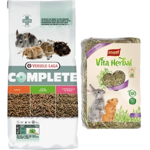 Versele-Laga Cavia Complete für Meerschweinchen 8kg + VITAPOL Heu für Nagetiere 1,2 kg
