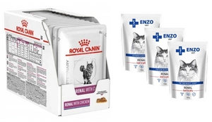 ROYAL CANIN Renal with Chicken 12x85g + ENZO VET Renal 3x100g