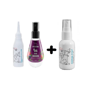 OVER ZOO Ohrreinigungsflüssigkeit 75ml + Luxury perfume for dog  Parfüm mit Waldfruchtduft 150 ml + OVER ZOO Animal Dent 50ml GRATIS!