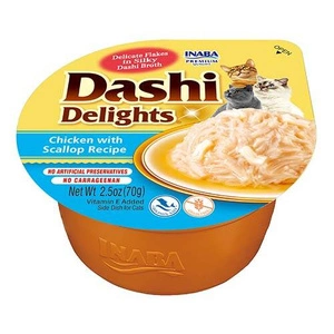 Inaba DASHI Ergänzungsfuttermittel für Katzen - Brühe mit Huhn und Jakobsmuschelgeschmack 70 g