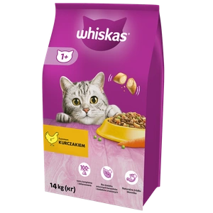 WHISKAS Adult 14 kg - Trockenfutter für ausgewachsene Katzen, mit leckerem Huhn