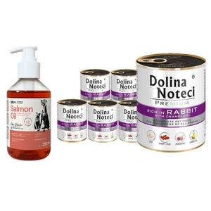 Dolina Noteci PREMIUM Kaninchen mit Preiselbeeren 6x800g + LAB V Lachsöl 250ml