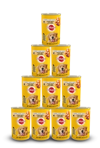 PEDIGREE Adult Dose 400g x 12 - Huhn und Gemüse in Gelatine Nassfutter für Hunde