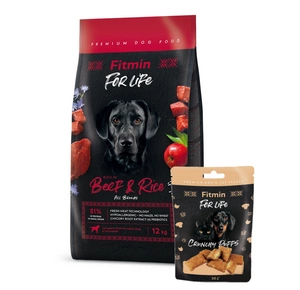 FITMIN For Life Beef & Rice 12kg + Kekse 50g GRATIS