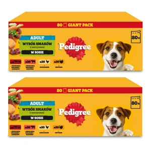 PEDIGREE® Adult Nassfutter für ausgewachsene Hunde, Auswahl an Geschmacksrichtungen in Soße, 160x100 g