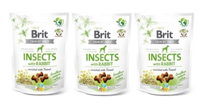 BRIT CARE Dog Crunchy Cracker Insects rich in Rabbit 3x200g