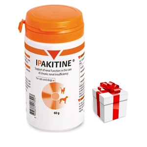 VETOQUINOL Ipakitin 60g für Katzen und Hunde zur Verbesserung der Nierenfunktion + Überraschung für die Katze