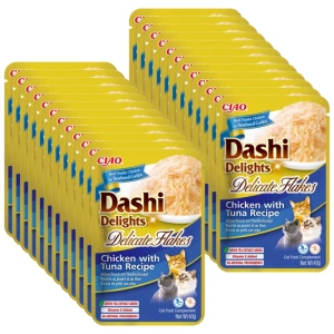 INABA Dashi Delights Delicate Flakes Chicken with Tuna Recipe 24x40g