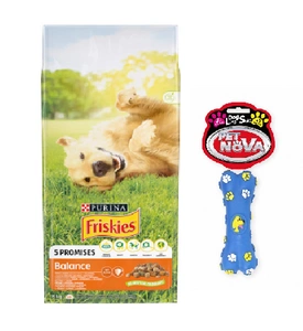 PURINA Friskies Balance 15kg + Gummiknochen GRATIS!