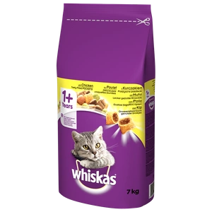 WHISKAS Adult 7kg - Katzentrockenfutter mit Huhn und Gemüse + Überraschung für die Katze