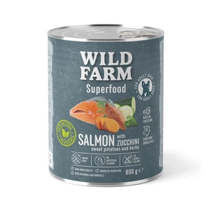 WILD FARM Superfood Lachs (Lachs mit Zucchini, Süßkartoffeln und Kräutern) 800g getreidefreies Hundefutter