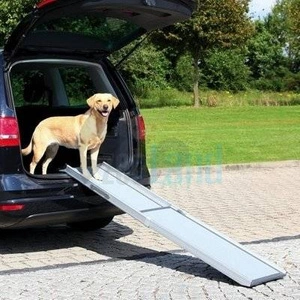 TRIXIE 2-fach Teleskop-Rampe, Aluminium/Sandpapier 43×100-180 cm