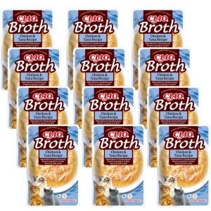 INABA Ciao Broth Katzenfutterzusatz mit Huhn- und Thunfischgeschmack in Brühe 12x40g