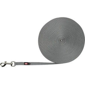 TRIXIE Trainingsleine für kleine Hunde, Gurtband, XS-S: 15m/10mm, sehr leicht, graphit