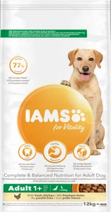 IAMS-Trockenfutter für Vitalität für ausgewachsene Hunde großer Rassen mit frischem Huhn 12kg