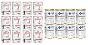 ROYAL CANIN Gastro Intestinal Low Fat LF22 12x420g + ENZO VET Darm-Diät mit Erkrankungen des Verdauungstraktes mit Lamm für Hunde 8x400g