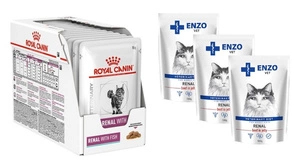 ROYAL CANIN Renal with Fish 12x85g + ENZO VET Renal 3x100g