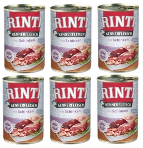 Rinti Kennerfleisch Schinken Nassfutter für Hunde - Schinken 6x400g
