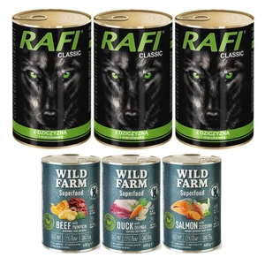 Rafi Classic mit Wildbret und Karotte in Sauce 3x1240g + Wild Farm Superfood MIX 3x400g