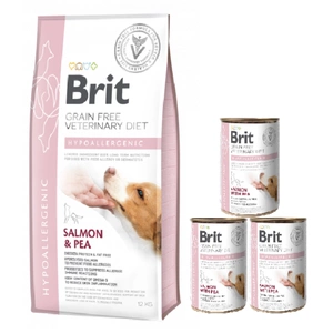 Brit GF Tiernahrung Hund Hypoallergen 12 kg + BRIT GF Veterinary Diets Dog Hypoallergenic 3x400g