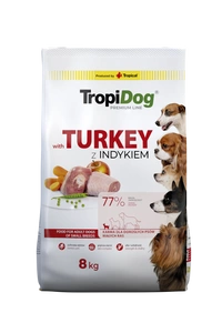TROPIDOG Premium Adult Small Breeds mit Pute und Reis 8kg