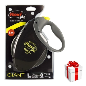 FLEXI Giant L Band 8m bis 50 kg - schwarz + Überraschung für den Hund