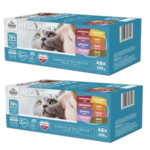 Frendi Katzensäckchen mit Fleisch- und Fischgeschmack in Gelee 96x100g