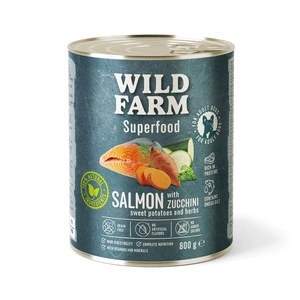 WILD FARM Superfood Lachs (Lachs mit Zucchini, Süßkartoffeln und Kräutern) 800g getreidefreies Hundefutter