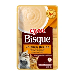 INABA Cat Ciao Bisque - Ergänzungsfuttermittel mit Hühnergeschmack für Katzen 40g