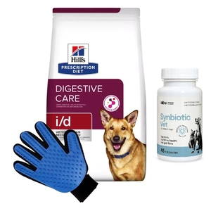 HILL'S PD Prescription Diet Canine i/d 12kg + LAB-V Synbiotic Vet 45 Kapseln + Kämm Handschuh GRATIS