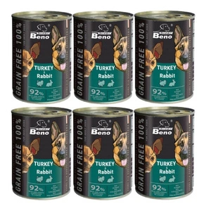 Super Beno PIES Getreidefreie Leckerbissen mit Truthahn und Kaninchen in Soße 6x415g